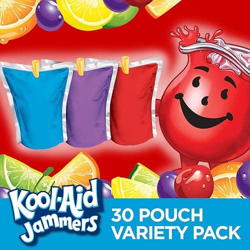 Kool-Aid Jammers Tropical Punch, Grape & Cherry Flavored 0% Juice Drink Variety Pack, 30 ct Box, 6 fl oz Pouches (Pack of 6) thumbnail 4