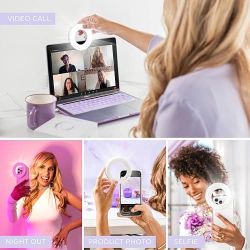 LITTIL Selfie One - Ring Light for Phone, iPhone, Android or Laptop | 3 Adjustable Light Modes | Rechargeable Batteries | Clip On Design | Perfect for Beauty, Influencers, Creators thumbnail 5