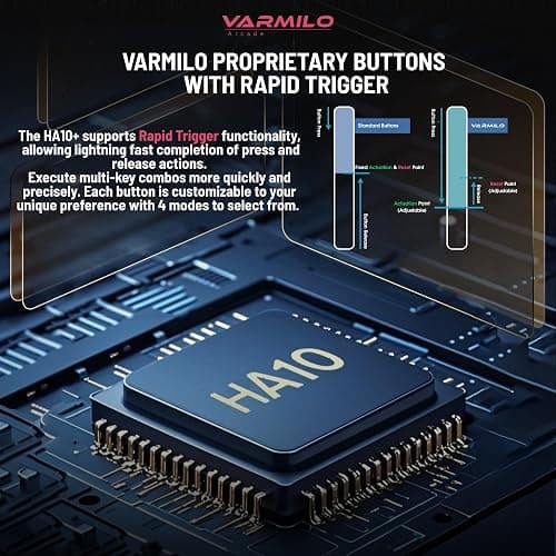 Varmilo HA10+ Rapid trigger All button arcade controller Leverless fight stick Two Versions Standard PC Only or Pro Compatible with PC PS4 PS5 Switch1 Switch2 (Golden Cosmos, Pro (Multi-Platform)) thumbnail 6