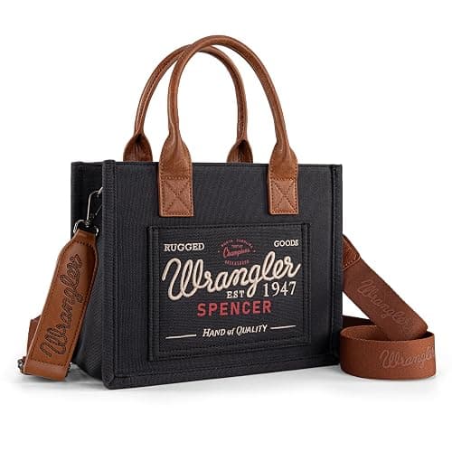Montana West Wrangler Tote Bag for Women Retro Canvas Top Handle Purses and Handbags - Image 1