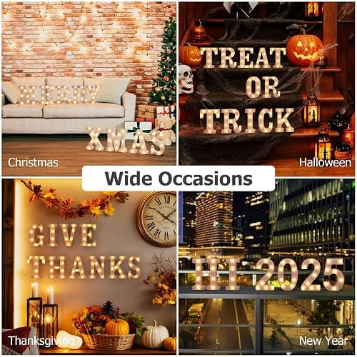 Marquee Letters E, Led Letter Lights, 26 Alphabet Battery Powered LED Light Up Name Sign, Decorative Lighted Standing Letters for Graduation Party Night Light Wedding Birthday Room Bar Wall Decor thumbnail 7