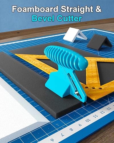 Foamboard Cutter Tool, FoamBoard Straight/Bevel Cutter Used to Cut Eva Foam, Foam Cutter Adjustable 45° or 90° For DIY Craft, Small Cutting Project, Blue, 1-Pack thumbnail 2