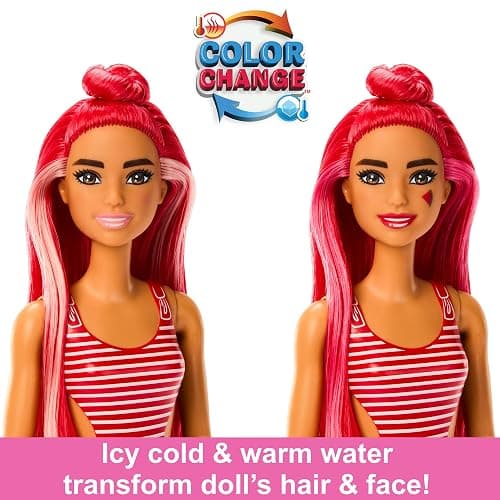 Barbie Pop Reveal Fruit Series Doll, Watermelon Crush Theme with 8 Surprises Including Pet & Accessories, Slime, Scent & Color Change, HNW43 thumbnail 4