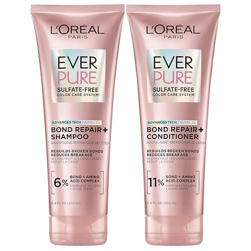 L'Oreal Paris EverPure Sulfate-Free Vegan Hair Care Kit - Shampoo and Conditioner to Strengthen and Repair Hair Bonds (Packaging May Vary) - Image 1