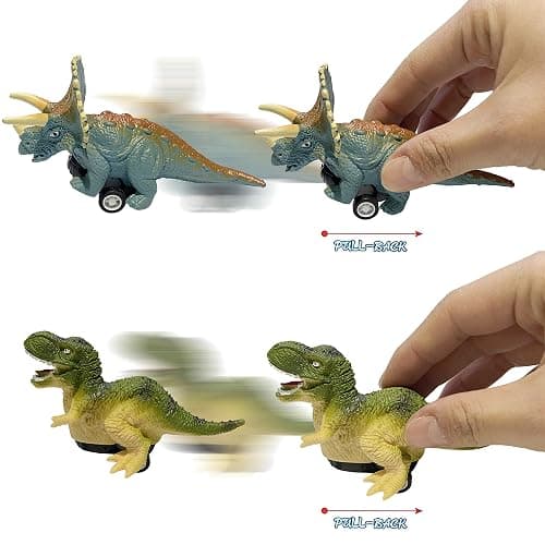 Cherislpy 4 Pack Jumbo Dinosour Eggs with Dinosaur Pull Back Cars Dinos Vehicles Toys Inside for Kids Boys Girls Goodie Bag Christmas Stocking Stuffers Treasure Box Classroom Prizes Carnival Gifts thumbnail 3