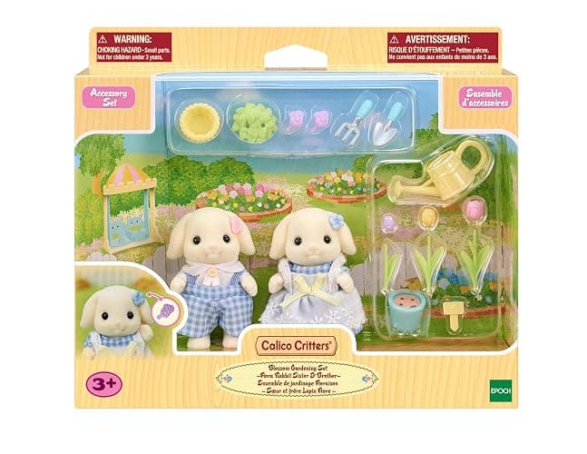 Calico Critters Blossom Gardening Set - Features Flora Rabbit Sister & Brother - Plant, Water, & Bloom with Your Adorable Critters! thumbnail 3
