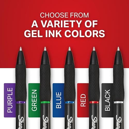 Sharpie S-Gel Gel Pens, Black Barrel, Medium Point (0.7mm), Black Gel Ink Pens, 12 Count - Home, Office, School, Journaling, Writing, Note-Taking, Teacher Supplies thumbnail 5