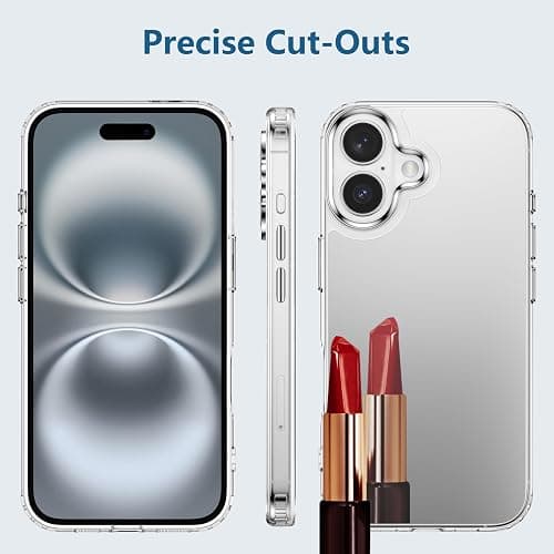 ZTOFERA for iPhone 16 Case Mirror Designed | Mirror for Makeup for Outdoor Use | Slim Fit | Soft TPU Bumper+Hard Back | Anti-Drop Shockproof Protective Phone Cover thumbnail 3
