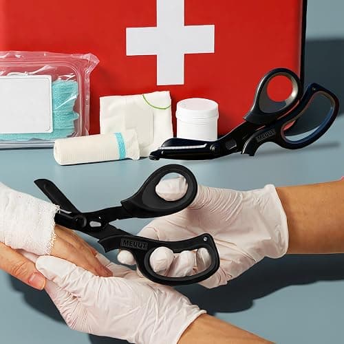 MEUUT 2 Pack Medical Scissors Trauma Shears for Left and Right Hand -Patented Bandage Scissors All Purpose with Non-Stick Blades, Surgical Grade Shears Stainless Steel EMT Scissors for Nurses EMT thumbnail 6