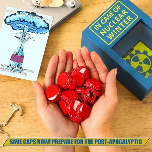 JULEASEL Funny Emergency Caps Stash w/ 30+ Red Caps, Funny Gag Gift Box w/Hammer | Hilarious Christmas Gift, Unique Birthday Gifts, Funny Stocking Stuffers for Men and Women thumbnail 4