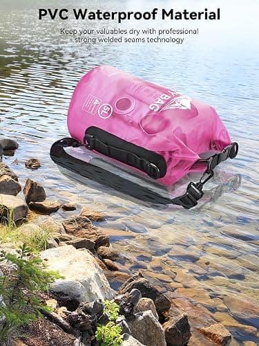 HEETA Dry Bag Waterproof for Women Men, 5L/10L/20L/30L/40L Roll Top Lightweight Dry Storage Bag Backpack with Phone Case for Travel Swimming Boating Kayaking Paddle Board Camping Beach Accessories thumbnail 3