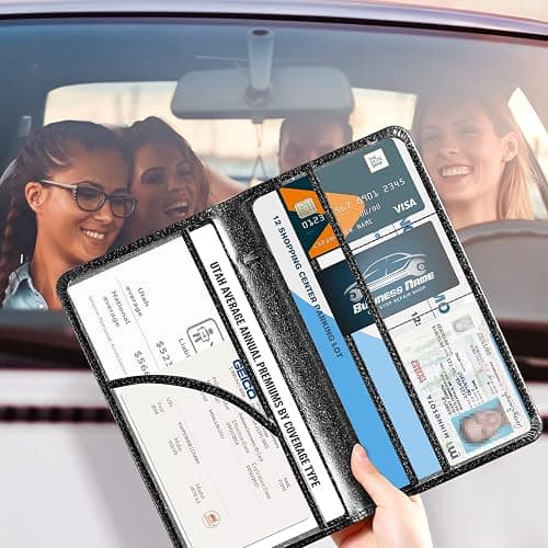 CoBak Car Registration and Insurance Holder - Vehicle Glove Box Car Organizer,Auto Truck Comparment Accessories Case with Magnetic Closure for Driver License,Cards thumbnail 6