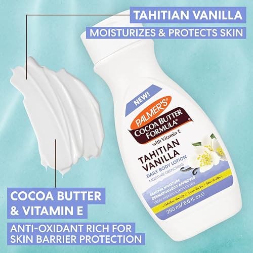 Palmer's Cocoa Butter Formula Tahitian Vanilla Body Lotion, 8.5 Oz, Daily Moisturizing Lotion for Dry Skin with Shea Butter & Vitamin E, Hydrates & Protects, Helps Provide 48-Hour Deep Moisture thumbnail 5
