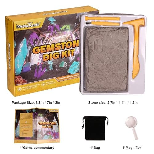 Gemstone Dig Kit, 16 Real Gem Stones and Crystals Excavation Kit, STEM Educational Toys Science Kit for Kids 5-7 8-12,Christmas Stocking Stuffers Gifts for Boys Girls thumbnail 7