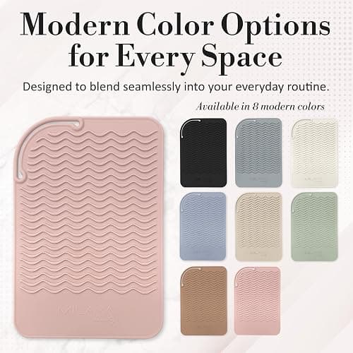Milaya Beauty Large Heat Resistant Mat for Hair Tools – Silicone Curling Iron Holder & Flat Iron Holder – Non-Slip Hot Tool Mat & Vanity Mat – Vanity Accessories for Women, Home, Salon, or Travel thumbnail 7