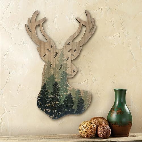 Limygus Wall Hanging Decor Deer Head Wall Art MDF, 10x16 inches, Unframed, Indoor, Home Office, Bathroom, Bedroom, Living Room, Wood, Art Deco, 0.66lbs thumbnail 2