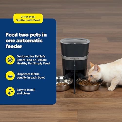 PetSafe 2-Pet Meal Splitter with Bowl - Designed for PetSafe Smart Feed and Healthy Pet Simply Feed Automatic Cat Feeder - No-Mess Food Dispensing - Includes Privacy Panel thumbnail 2