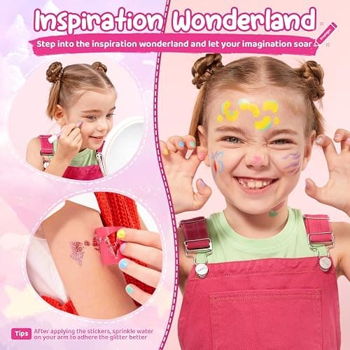 Kids Makeup Sets for Girls Nail & Body Art Pens Kits, 27Pcs Washable Temporary Tattoo Pen Sets, Cosmetic Party,Girls Makeup Kits for Ages 3-12 Years,Ideal Winter Gift & Creative Toys thumbnail 8