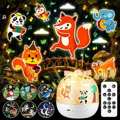 Nachtlicht Sternenhimmel Projektor Kinder,10 Musik Spieluhr , Nachtlicht Baby,Nachttischlampe ,Kawaii Deko,Einhorn Geschenke für Mädchen,Weihnachtsgeschenke, Weiß thumbnail 10
