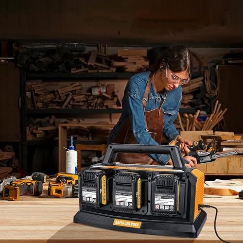20V Max Battery RapidMeanwhile Fast Charger 6-Ports,Charger Station forDewalt 20V/60v MMaxBatterySimultaneousCharging of 6 Port Each3A,Compatible with Dewalt12V/20V 60v Multi BatteryTools thumbnail 7