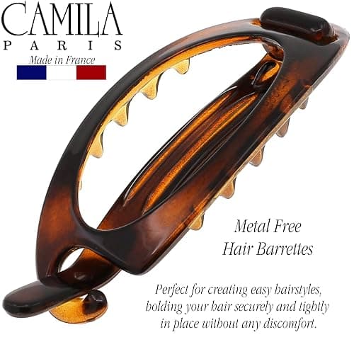 Camila Paris CP2316 French Hair Barrette Clip, Flexible Ponytail Holder No Metal Parts, Strong Hold Grip Hair Clips for Women, No Slip and Durable Styling Girls Hair Accessories, Made in France thumbnail 8