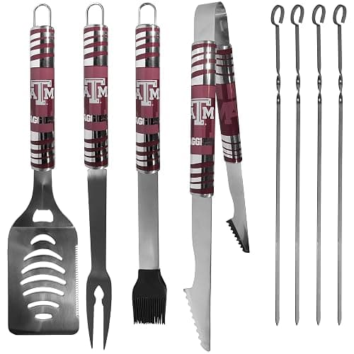NCAA Siskiyou Sports Fan Shop Texas A&M Aggies Steel Tailgater BBQ Set w/Case 8 piece Gray thumbnail 2
