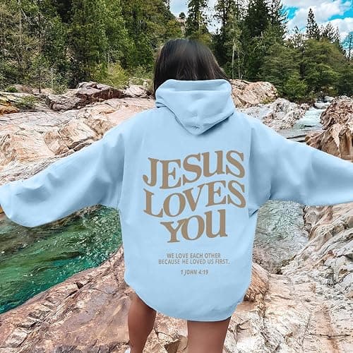 Christian Graphic Hoodies Fall Fashion 2025 Preppy Letter Print Long Sleeve Pullover Sweatshirt with Pocket Teen Girls thumbnail 2
