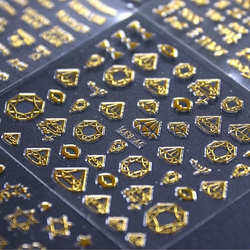 30 Sheets Gold Nail Art Stickers 3D Self-Adhesive Nail Decals Gold Line Star Nail Stickers for Acrylic Nails Gold Leaf Diamond Nail Supplies for Women thumbnail 4