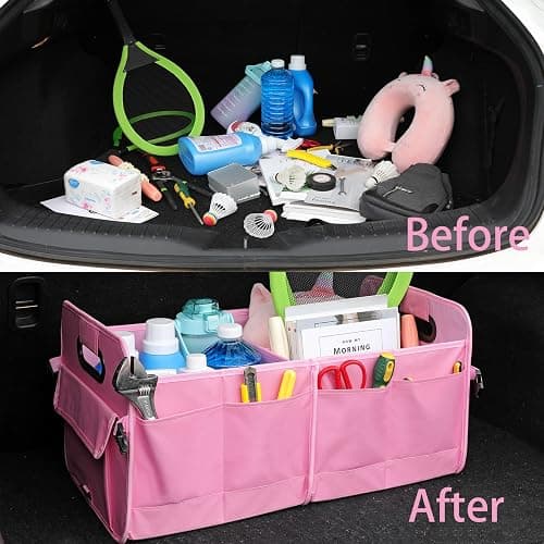 AOKJOY Car Trunk Organizer - Collapsible Multi Compartment Storage with Adjustable Straps for SUV thumbnail 4