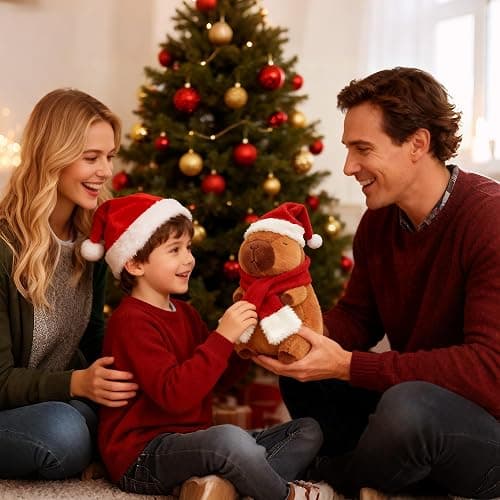 redaica 10in Christmas Capybara Plush,Cute Capybaras Christmas Stuffed Animal,Soft Kawaii Capibaras Plushies Toy Capybara Birthday Party for Kids Boys Girls thumbnail 6
