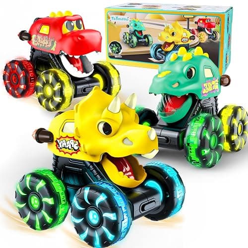 Monster Truck Toys Dinosaur Cars for Toddlers 1-3, Press and Go Cars Truck Toys for 1 2 3 4 5 Year Old Boys Girls Gift, Light Up Boy Toy Dinosaur Cars for 2 3 4 One Two Year Old Boy Birthday Gifts - Image 1