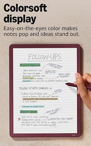 Amazon Kindle Scribe Colorsoft 64GB (newest model) — 11” paper-like color display with front light — Thin, light, powerful — Write in notebooks, documents, and books. Includes Premium Pen - Graphite thumbnail 3