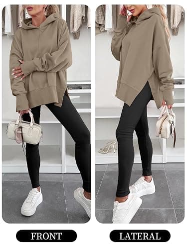 ANRABESS Womens Oversized Hoodies Long Sleeve Fleece Side Slit Hooded Sweatshirts Pullover 2026 Fall Outfits Y2K Clothes thumbnail 6