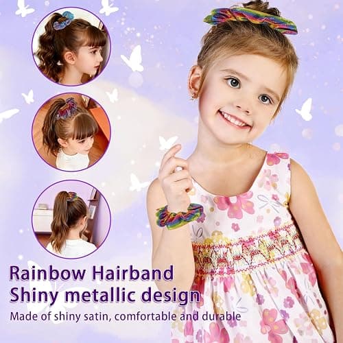 Quynhni Dance Baton,Batons for Twirling 21 .6 inches Stainless Steel Material with 2 Gymnastics Wand and 3 Rainbow Hair Bands Suitable for Beginners Aged 3-8 Silver and Pink thumbnail 8
