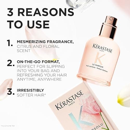 Kérastase Gloss Absolu Le Parfum - Citrus & Floral Scented On-the-Go Hair Perfume, For Softer Hair, with Notes of Bergamot, Lemon, and Vanilla, 1.7 oz thumbnail 3