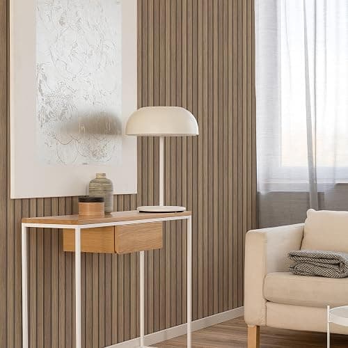 Fresco Natural Wooden Slats Panelled Wallpaper | On Trend Panelled Wallcovering | Eco-Friendly Wallpaper thumbnail 2