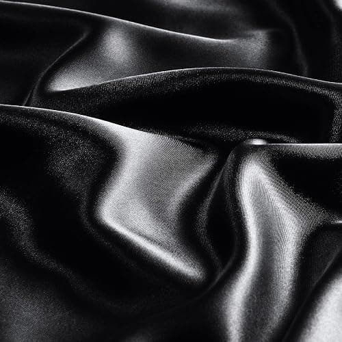 BEDELITE Satin Body Pillow Cover, Super Soft and Cooling Body Pillow Pillowcase for Hair and Skin, Breathable Silky Full Long Pillowcase Cover(20"x54", Black) thumbnail 4