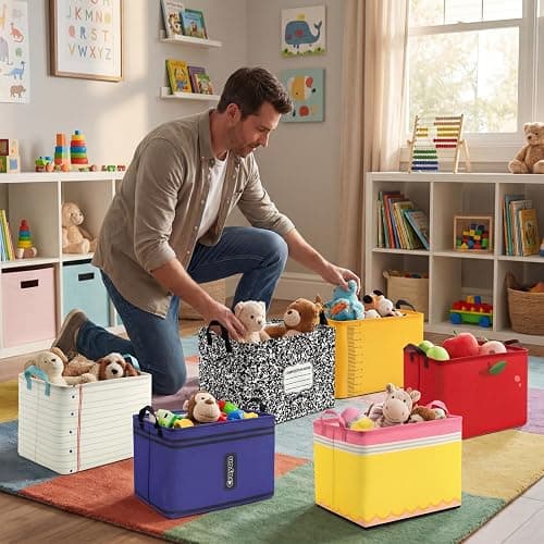 Acellegic 6 Pcs Back to School Teacher Baskets Bulk Pencil Apple Notebook Collapsible Rectangle Clothes Bins Book Shelf Basket Teacher Appreciation Gifts for End of Year B Party Decorations thumbnail 7