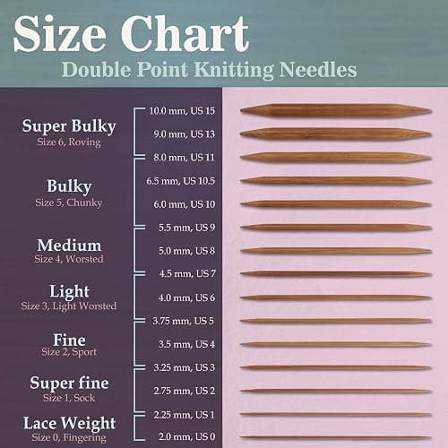 JubileeYarn 9" Double Point Bamboo Knitting Needles Set - 15mm - Carbonized Brown thumbnail 3