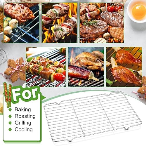 Decymis Cooling Rack and Baking Rack with Stainless Steel, 2 - Pack 10 x 15 Inches Heavy Duty Cooling Racks for Cooking and Baking, Sturdy Cookie Cooling Rack, Easy to Clean Oven & Dishwasher Safe thumbnail 5