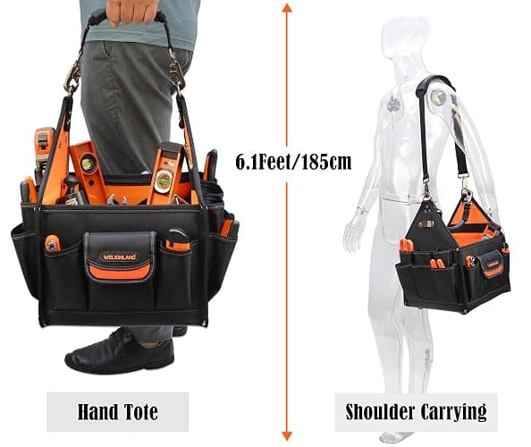WELKINLAND 40-Pockets HVAC Tool Tote, 25L Open Top Electrician Tool Bag | Heavy-Duty Tool Bag HVAC,Easy-Access Technician Tool Bags,Stand-Up Tools Bag For Plumbers,Comfy Tools Bag With Shoulder Strap thumbnail 8