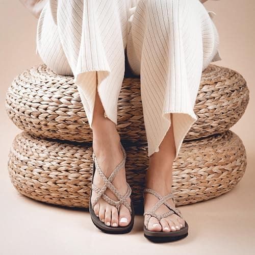 Plaka Lagoon Arch Support Sandals for Women - Comfort Collection, Strappy Braided & Water-Resistant Design - Ideal for Walking, Beach & Summer Use - High-Quality Patented Sole thumbnail 2