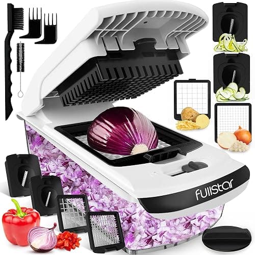 Fullstar Vegetable Chopper and Spiralizer - Food Chopper with Container, Fruit Slicer, Kitchen Gadgets & Accessories, Home Essentials (4 in 1, White) - 4 in 1 - White - Image 1
