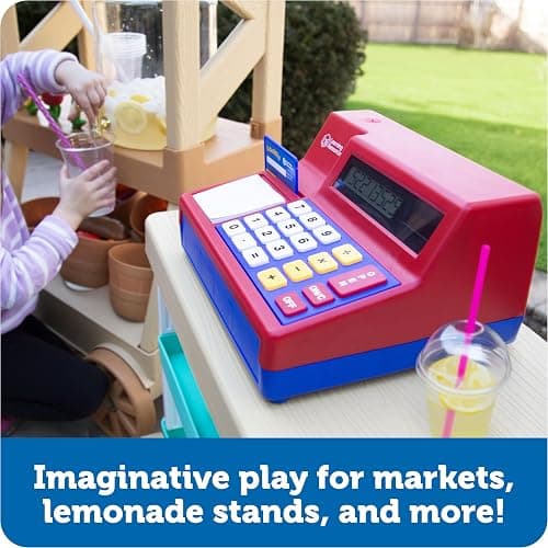 Learning Resources Pretend & Play Calculator Register Toy - Kids Play Set & Credit Card Toy, Register for Kids, Pretend Grocery Store Shopping Playset for Toddlers, Teaching Math Set thumbnail 4