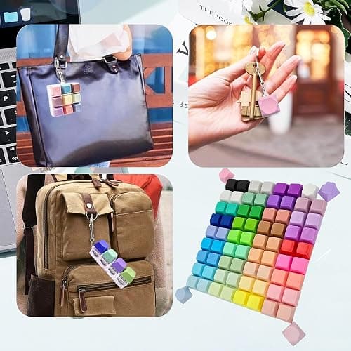 Gtzzot 6-Pack Keyboard Fidget Toy with Clicky/Creamy/Silent Switches & 75 Removable Keycaps—Stress Relief Keyboard Clicker Keychain in Gift Box—Calms Anxiety for Adults Office Travel School Home thumbnail 8