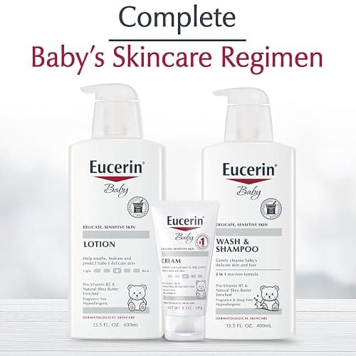 Eucerin Baby Body Lotion, Hypoallergenic and Fragrance Free Baby Lotion with Pro-Vitamin B5 and Shea Butter, 13.5 Fl Oz Bottle thumbnail 9