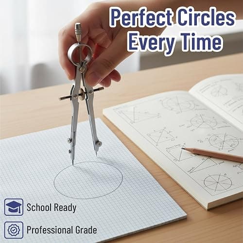 Mr. Pen- Geometry Set, 15 pcs, Blue, 6 Inch Swing Arm Protractor, Divider, Set Squares, Ruler, Compasses and Protractor thumbnail 7