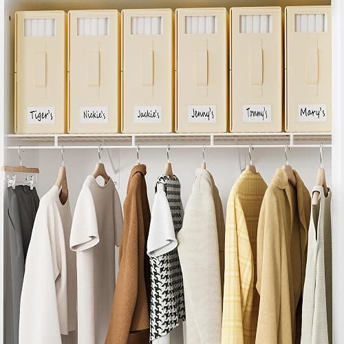 SheetCube Bed Sheet Organizers and Storage 6 Pack, Foldable Linen Closet Organizer with Window and Label, Bedding Folder Storage Box Container for Blanket, Duvet Cover Set, Bed Sheet Set - Beige thumbnail 2
