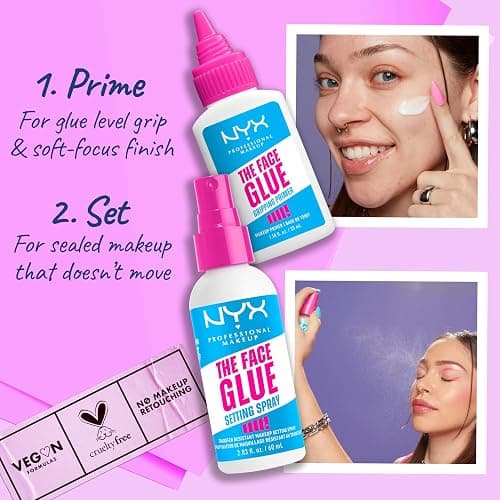 NYX PROFESSIONAL MAKEUP The Face Glue Gripping Primer, Hydrating Makeup Primer with Up To 24HR Wear, Vegan & Cruelty Free thumbnail 6