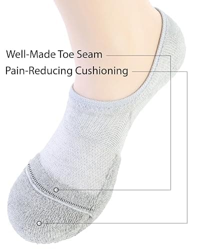 Pro Mountain No Show Socks Wide Toe Box For Health Bunion Unisex Size S to X-Large Cotton Cushion Footies thumbnail 7